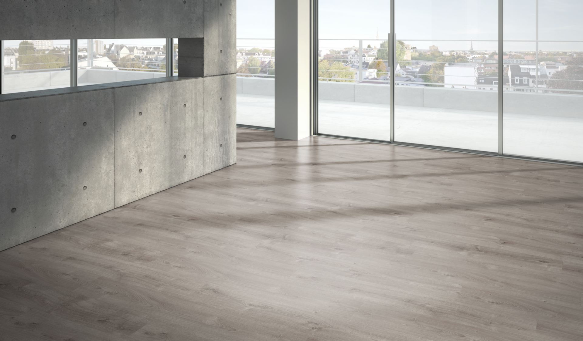 Ламинат Parador Classic 1070 Дуб Валери жемчужно-серый 1730372 1285×194×9 фото в интерьере